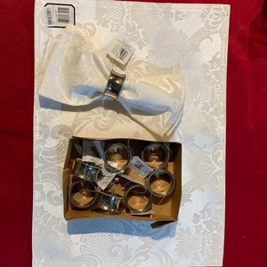 Macy’s Silver Napkin Rings with bead trim - set of 8